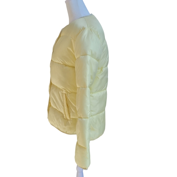 Like New Mango Light Yellow Puffer Jacket Size S - Picture 5 of 13